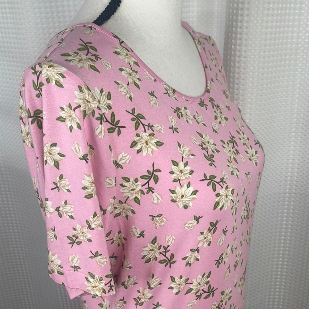 Draper James Tammy T-Shirt Dress Midi Stretch Magnolia Print NWT Sz M